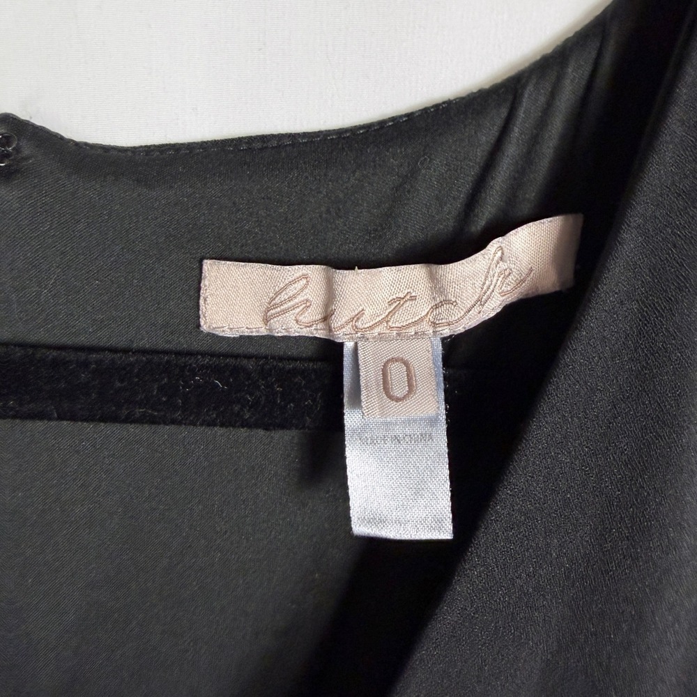 Hutch Lace Plunge Gown Black Pink Floral Dress Sleeveless V-Neck Sz 0 - Picture 7 of 14